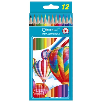 Színes ceruza készlet, hatszögletű Connect 12 klf. szín 