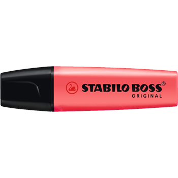 Szövegkiemelő 2-5mm, vágott hegyű, Stabilo Boss 70/40 piros