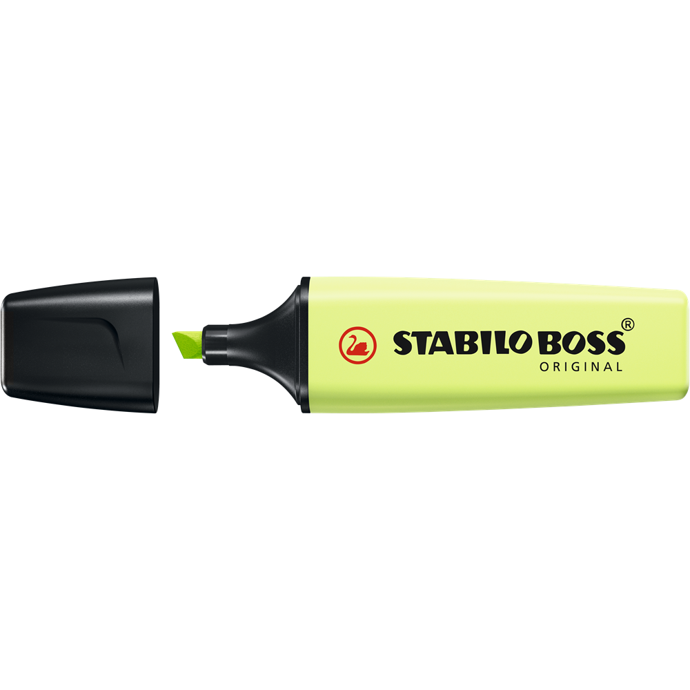 Szövegkiemelő 2-5mm, vágott hegyű, STABILO Boss original Pastel lime