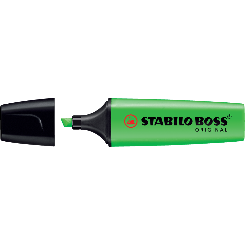 Szövegkiemelő 2-5mm, vágott hegyű, STABILO Boss original zöld