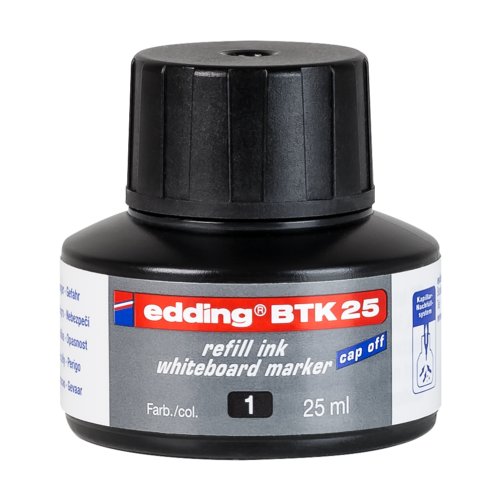Tinta utántöltő táblamarkerhez 25ml, Edding BTK25 fekete