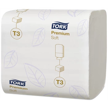 Toalettpapír 2 rétegű hajtogatott 100% cellulóz 252 lap/csomag 30 csomag/karton T3 Soft Folded Tork_114273 hófehér