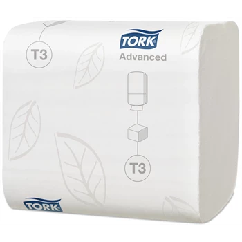 Toalettpapír 2 rétegű hajtogatott 242 lap/csomag 36 csomag/karton T3 Folded Tork_114271 fehér