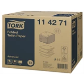 Toalettpapír 2 rétegű hajtogatott 242 lap/csomag 36 csomag/karton T3 Folded Tork_114271 fehér