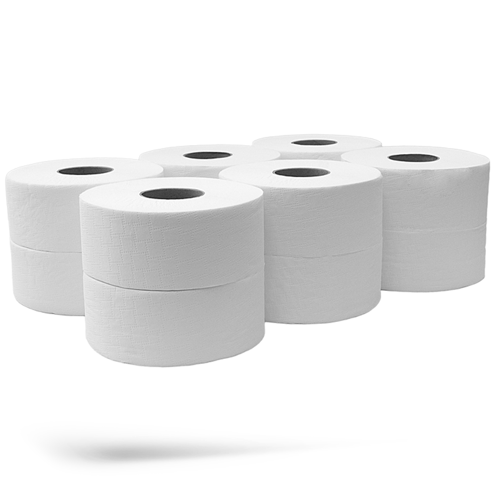 Toalettpapír 2 rétegű közületi átmérő: 19 cm 100 % cellulóz 100 m/tekercs 12 tekercs/csomag_Bluering®_hófehér