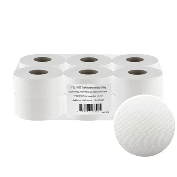 Toalettpapír 2 rétegű közületi átmérő: 19 cm 100 % cellulóz 100 m/tekercs 12 tekercs/karton_TPC219100