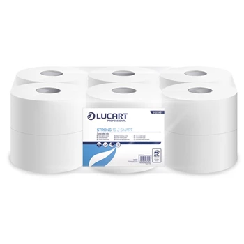 Toalettpapír 2 rétegű közületi átmérő: 19 cm 100 % cellulóz 12 tekercs/karton 19 J Strong Lucart Smart_812516 hófehér