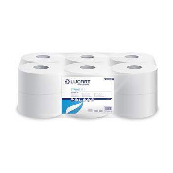 Toalettpapír 2 rétegű közületi átmérő 19 cm hófehér 100 % cellulóz 12 tekercs/karton 19 J Strong Lucart_812202J