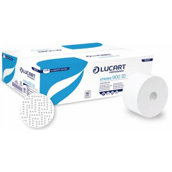 Toalettpapír 2 rétegű közületi átmérő: 19 cm hófehér 12 tekercs/csomag autocut 900 ID Strong Lucart_812177S