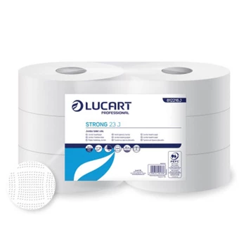 Toalettpapír 2 rétegű közületi átmérő: 23 cm 100 % cellulóz 6 tekercs/karton 23 J Strong Lucart_812216J  hófehér