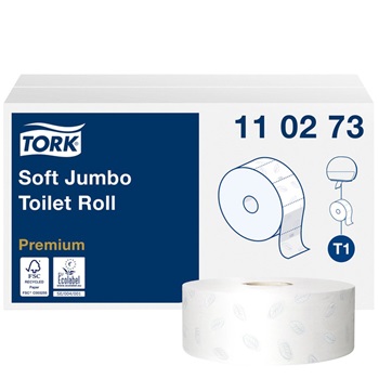 Toalettpapír 2 rétegű közületi átmérő: 26 cm 6 db/csomag Soft Jumbo T1 Tork_110273 hófehér