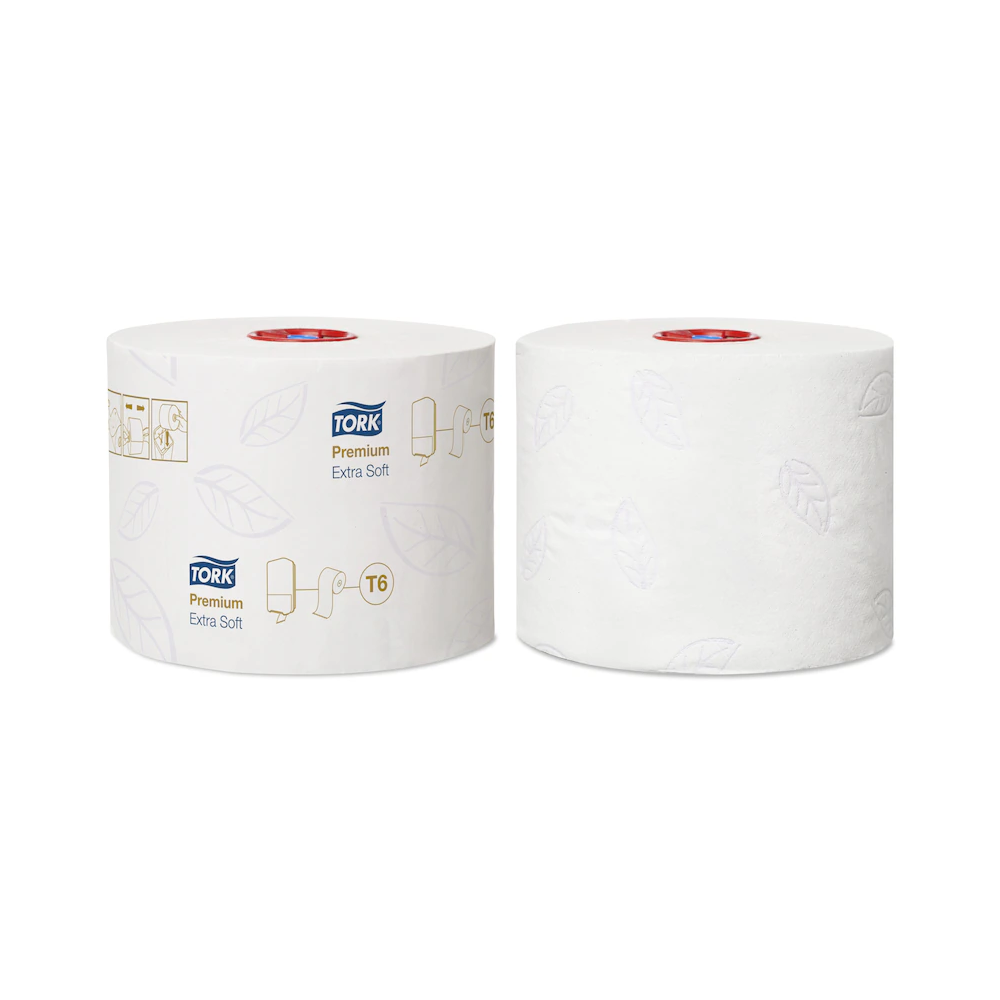 Toalettpapír 3 rétegű duplatekercses átmérő: 13,2 cm 70 m/tek 27 tekercs/karton Premium Mid-size T6 Tork_127510 fehér