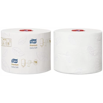 Toalettpapír 3 rétegű duplatekercses átmérő: 13,2 cm 70 m/tek 27 tekercs/karton Premium Mid-size T6 Tork_127510 fehér