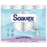 Toalettpapír 3 rétegű kistekercses 100% cellulóz 162 lap/tekercs 24 tekercs/csomag Soavex Maxi Scorta_Paperdi