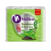 Toalettpapír 4 rétegű kistekercses 100% cellulóz 24 tekercs/csomag Bambusz Müller fehér tea
