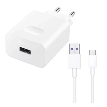 Töltő hálózati HUAWEI CP404B USB aljzat (22.5W, PD gyorstöltő + Type-C kábel) fehér