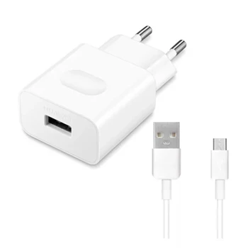 Töltő hálózati HUAWEI USB aljzat (18W, gyorstöltő + C02450768A microUSB kábel) fehér