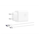 Töltő hálózati HUAWEI USB aljzat (40W, PD gyorstöltő + Type-C kábel) fehér