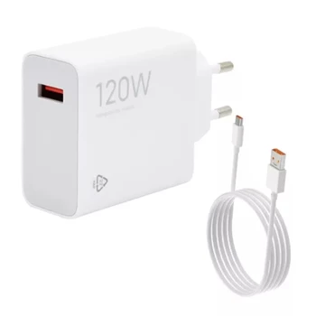 Töltő hálózati XIAOMI USB aljzat (120W, PD gyorstöltő 3.0 + Type-C kábel) fehér