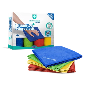Törlőkendő mikroszálas 32 x 32 cm Immunetec BioActive 4 db/csomag Bonus_B785