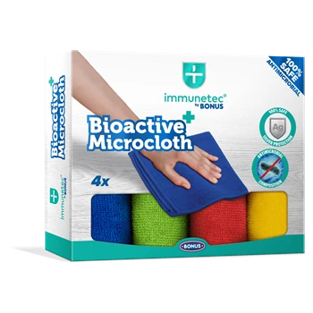 Törlőkendő mikroszálas 32 x 32 cm Immunetec BioActive 4 db/csomag Bonus_B785