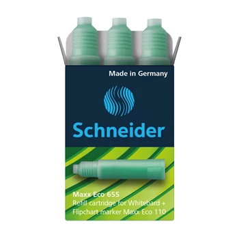 Utántöltő patron tábla- és flipchart markerhez 3 db/csom Schneider Maxx Eco 110 zöld
