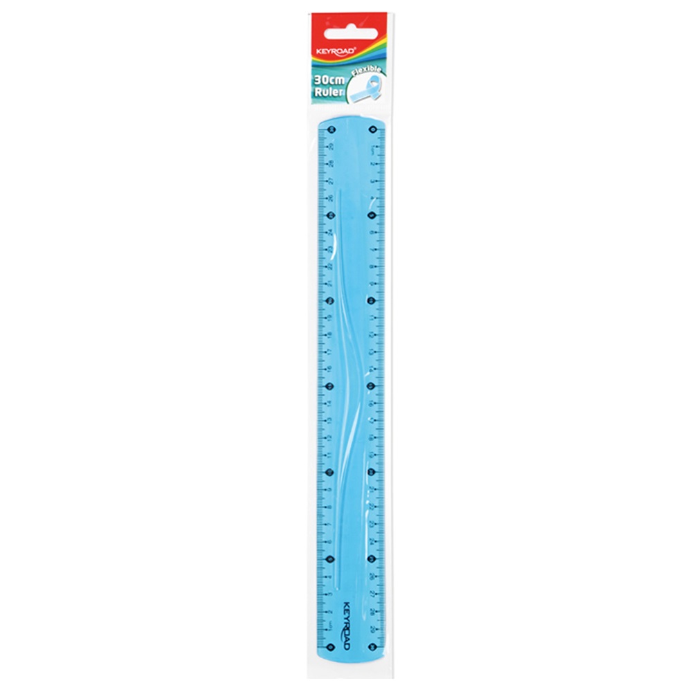 Vonalzó 30 cm, flexibilis Keyroad vegyes színek