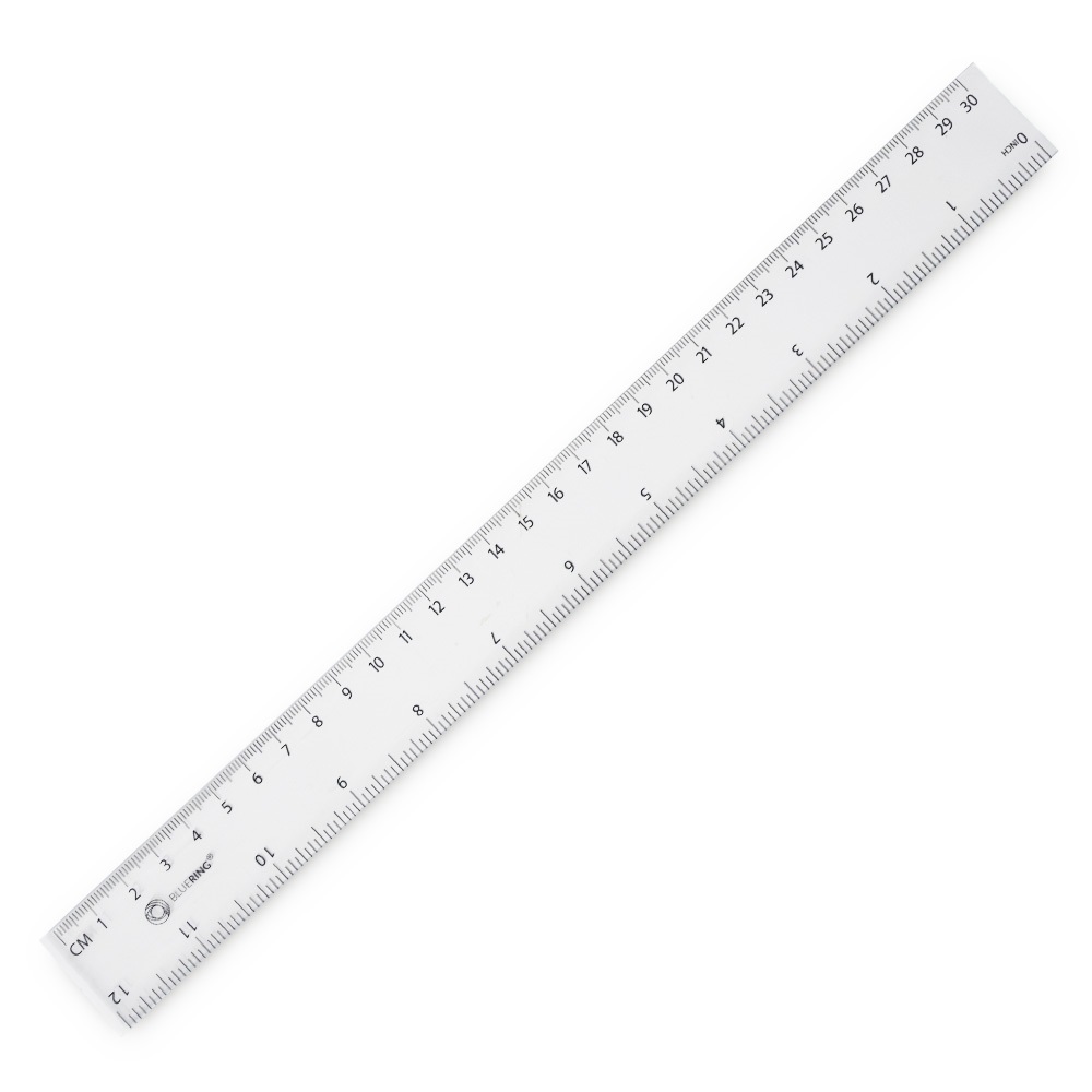 Vonalzó 30cm, kemény műanyag Bluering®