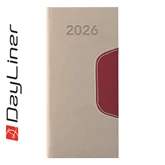Zsebnaptár Memphis fekvő heti, fehér lapokkal bézs-padlizsán Dayliner 2026.