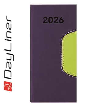 Zsebnaptár Memphis fekvő heti, fehér lapokkal kék-zöld Dayliner 2026.