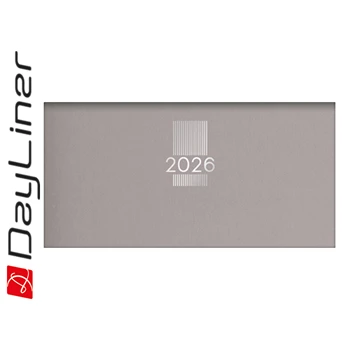 Zsebnaptár MyPastel fekvő heti, krémszínű lapokkal szürke Dayliner 2026.