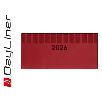 Zsebnaptár Tucson fekvő heti, fehér lapokkal piros Dayliner 2026.