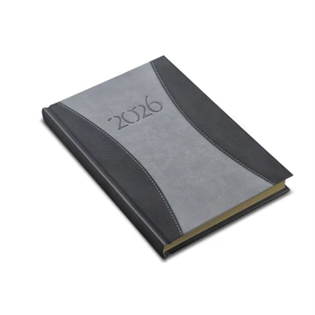Zsebnaptár álló Prémium B/6, heti krémszínű lapokkal szürke Realsystem 2026.