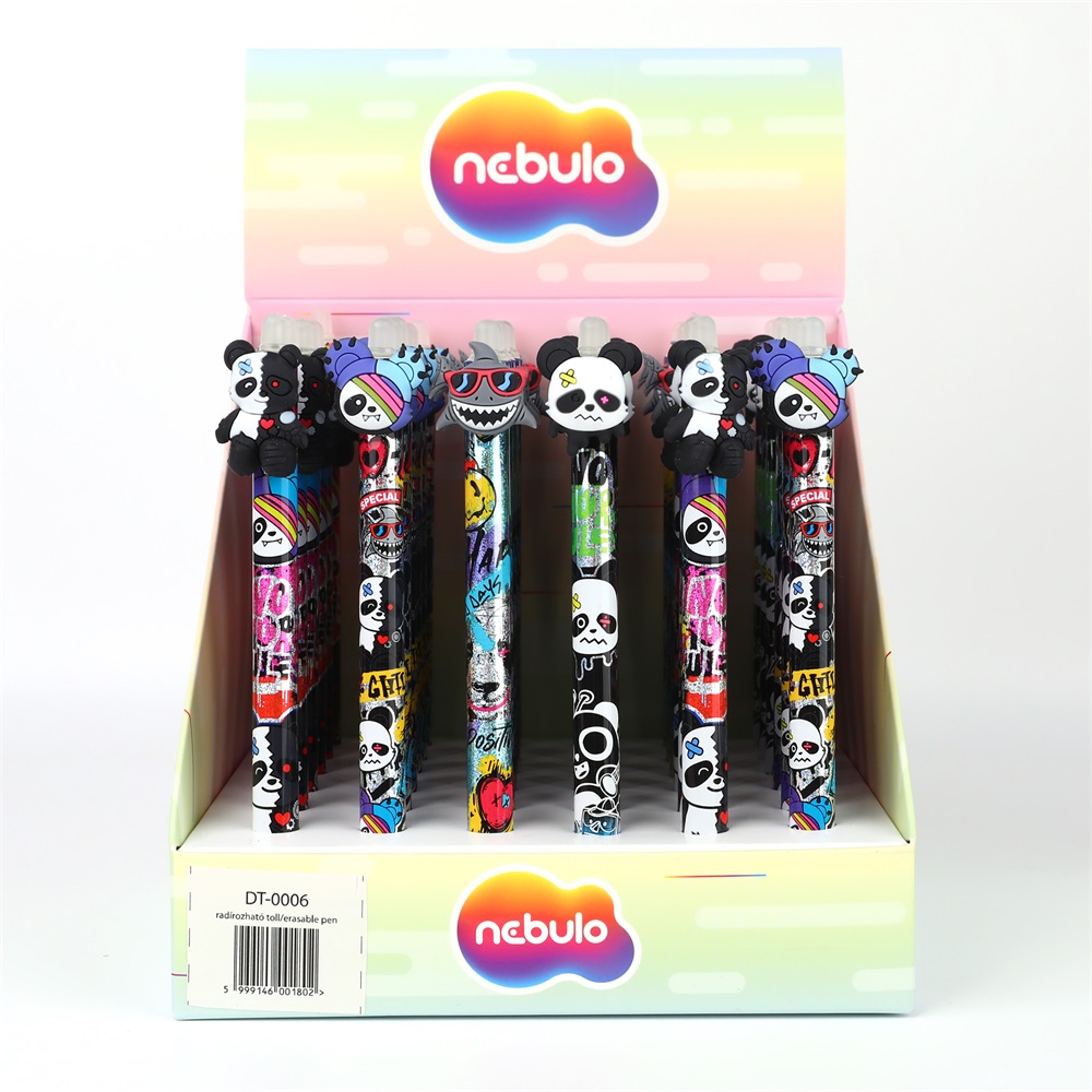 Zseléstoll radírozható, nyomógombos, panda, 36 db/display Nebulo