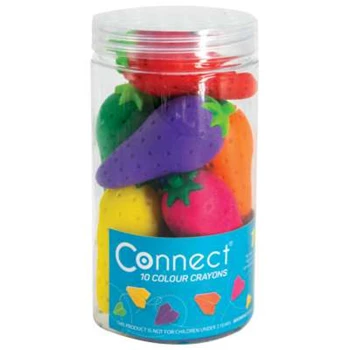 Zsírkréta készlet, eper alakú Connect, 12 klf. szín