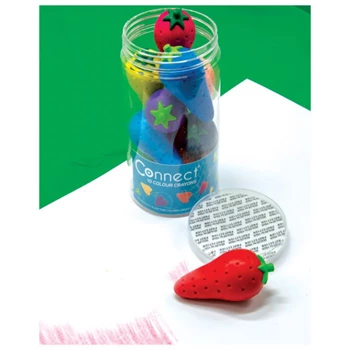 Zsírkréta készlet, eper alakú Connect, 12 klf. szín