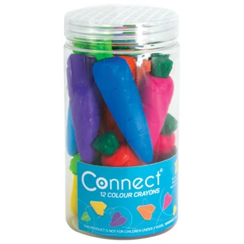 Zsírkréta készlet, répa alakú Connect, 12 klf. szín